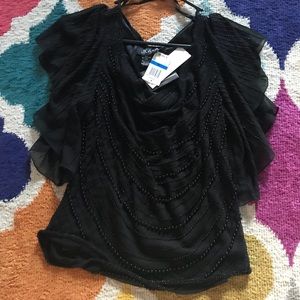 Jkara XL black beaded formal top MOB MOG